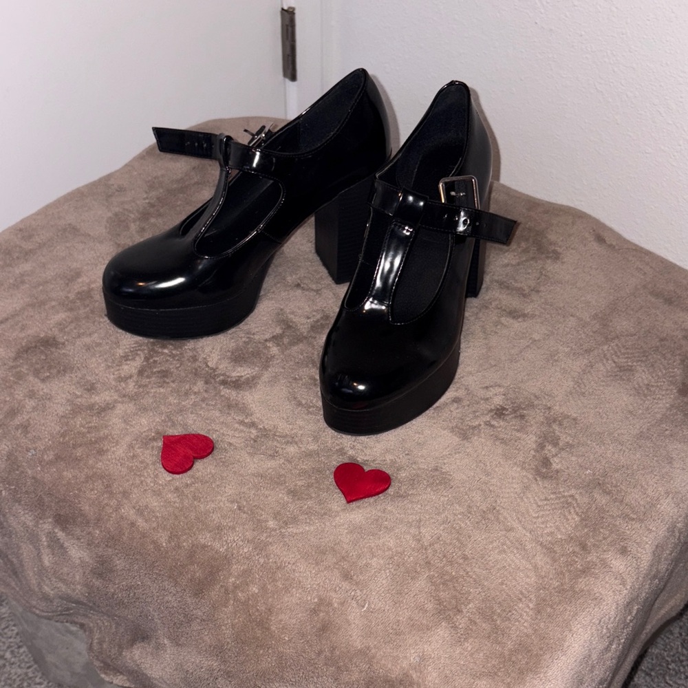 Black Platform Mary Jane Shoes
